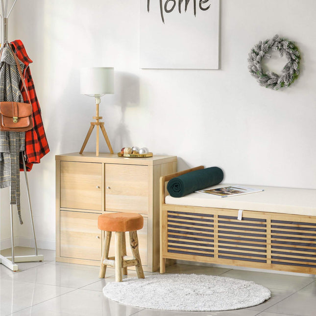 Tabouret en bambou avec espace de rangement