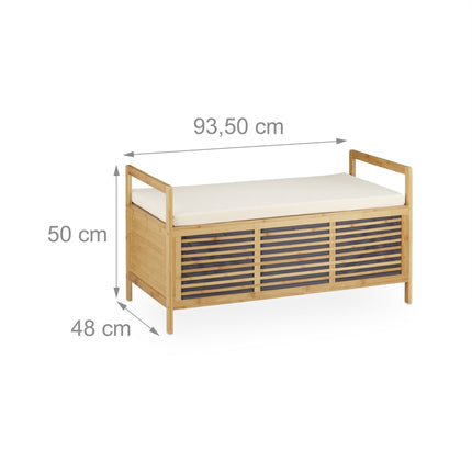 Tabouret en bambou avec espace de rangement