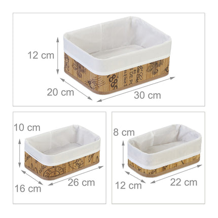 Aufbewahrungskorb aus Bambus - 3er-Set