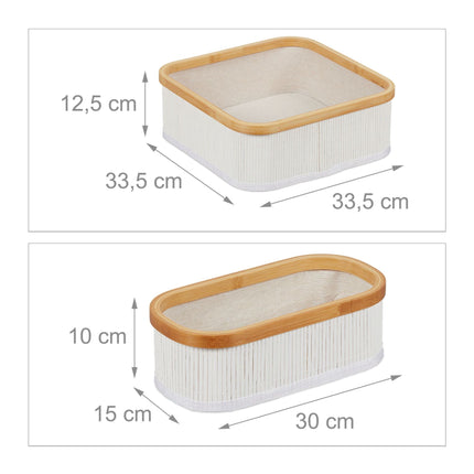 Lot de 3 paniers de rangement en bambou