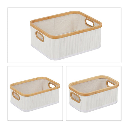 Lot de 3 paniers de rangement en bambou