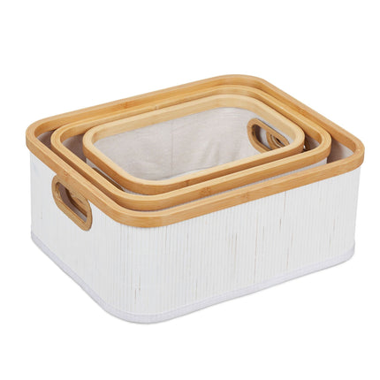 Lot de 3 paniers de rangement en bambou
