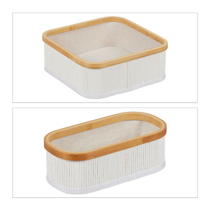 Lot de 3 paniers de rangement en bambou