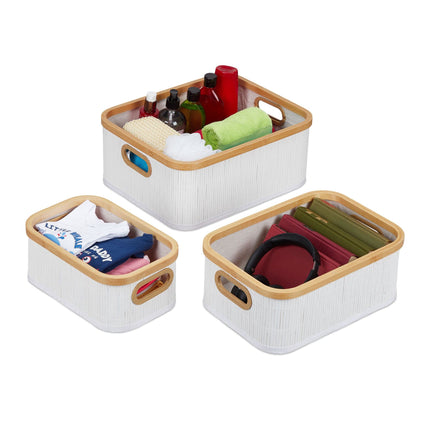 Lot de 3 paniers de rangement en bambou