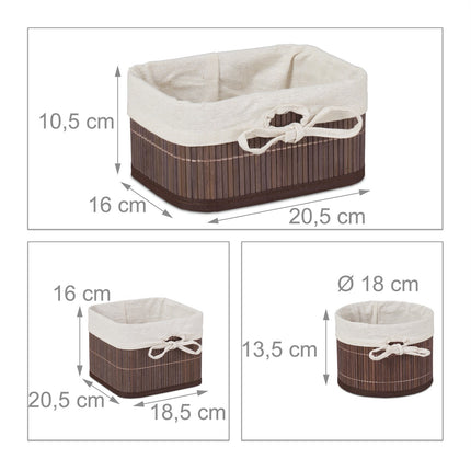 Lot de 4 paniers de rangement en bambou