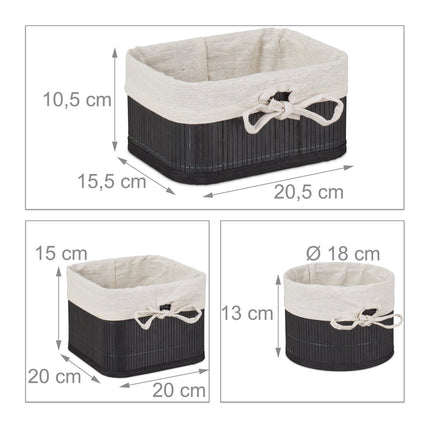 Lot de 4 paniers de rangement en bambou