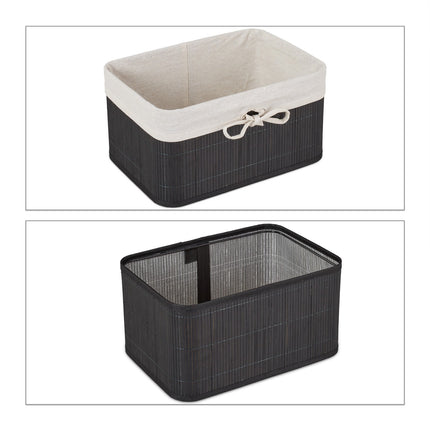 Lot de 4 paniers de rangement en bambou