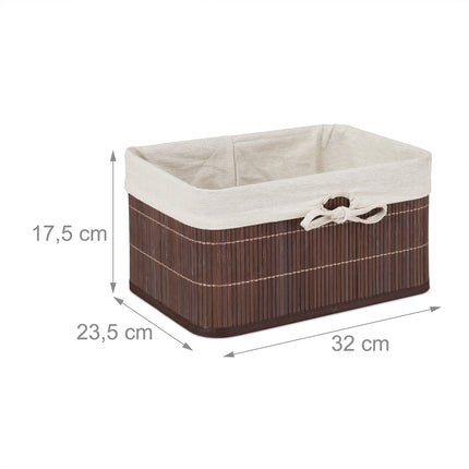 Lot de 4 paniers de rangement en bambou