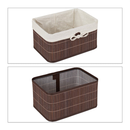 Lot de 4 paniers de rangement en bambou