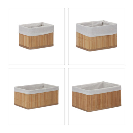 Paniers de rangement en bambou - lot de 6