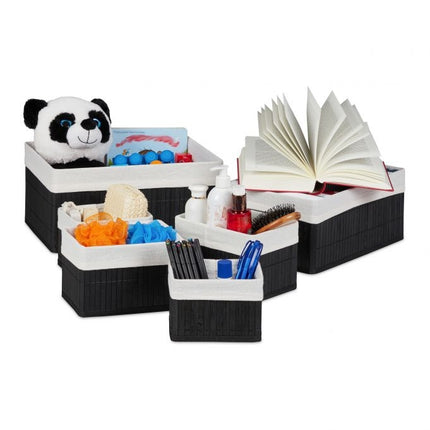 Paniers de rangement en bambou - lot de 6