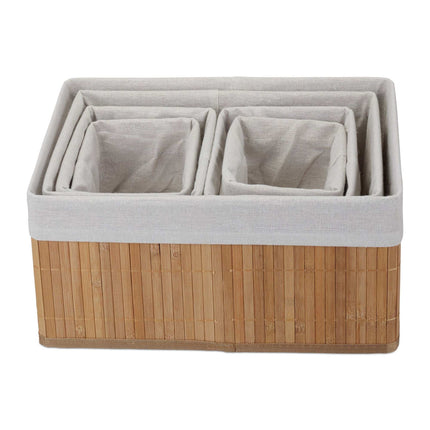 Paniers de rangement en bambou - lot de 6