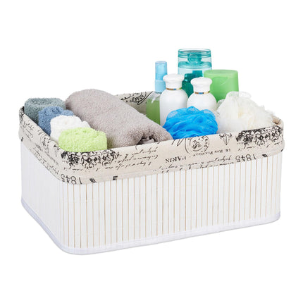 Panier de rangement en bambou avec imprimé