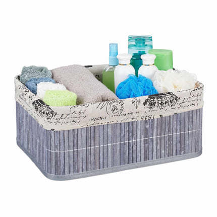 Panier de rangement en bambou avec imprimé