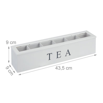 Bambus-Teebox mit 6 Fächern
