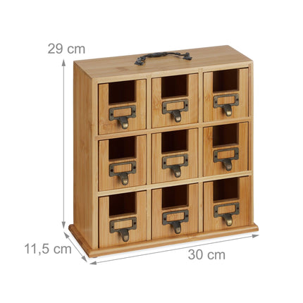Porte-thé en bambou à 9 compartiments