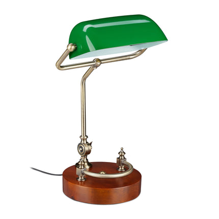 Lampe de banquier avec écran vert