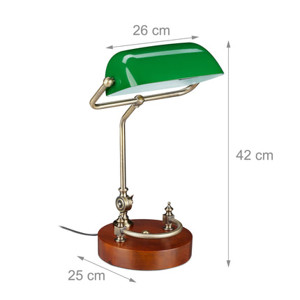 Lampe de banquier avec écran vert