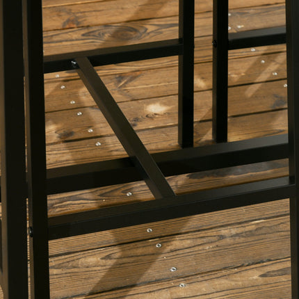 Ensemble de bar avec table et 2 tabourets, MDF et métal, marron