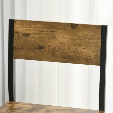 Ensemble de bar avec table et 2 tabourets, MDF et métal, marron