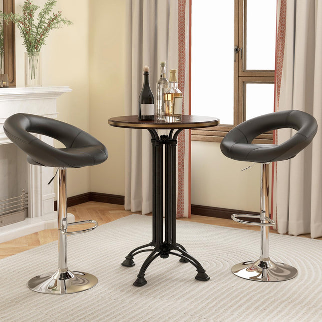 Ensemble de 2 tabourets de bar pivotants à 360° et réglables en hauteur