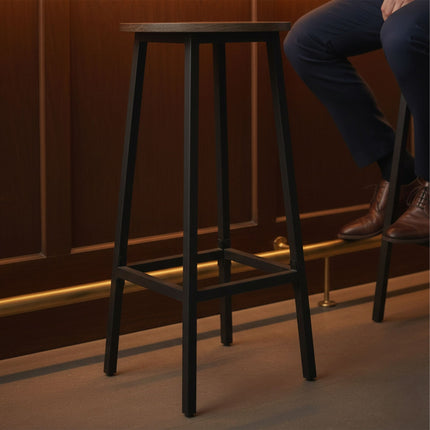Ensemble de 2 tabourets de bar, assise en MDF, structure en métal