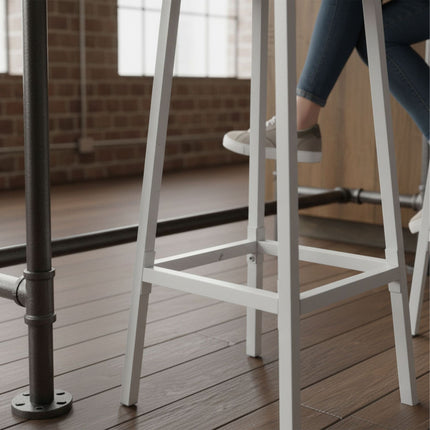 Ensemble de 2 tabourets de bar, assise en MDF, structure en métal