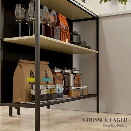 Modern 3-piece bar table set with oak and steel