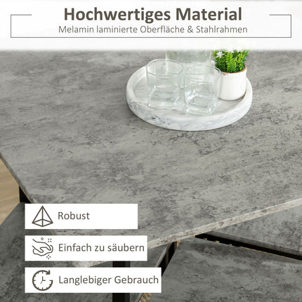 5-teilige Bartischgruppe, Stahlrahmen, Eichendekor