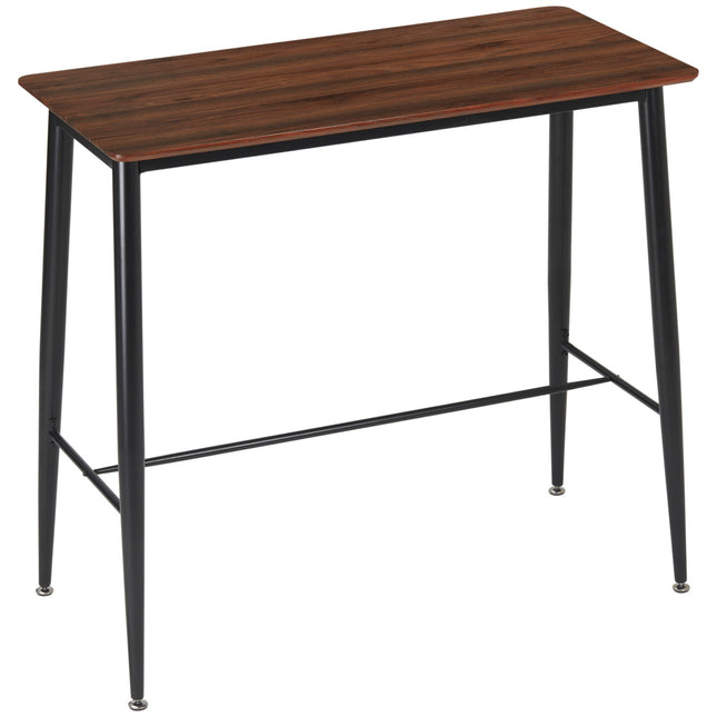 Industrieller Bartisch mit Metallgestell - Nussbaum, 118x58x108cm
