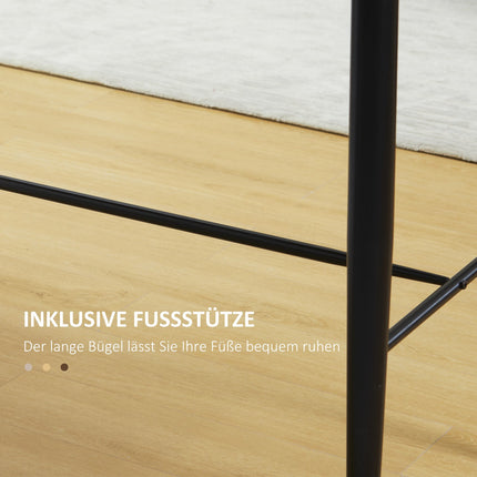 Industrieller Bartisch mit Metallgestell - Nussbaum, 118x58x108cm