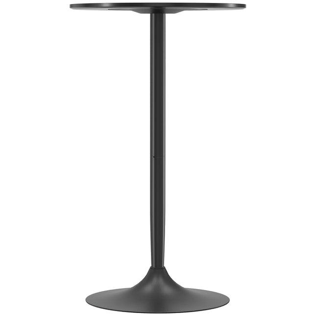 Table de bar ronde pour 2 personnes, 60 x 60 x 102 cm, noire