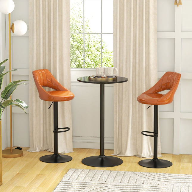Table de bar ronde pour 2 personnes, 60 x 60 x 102 cm, noire