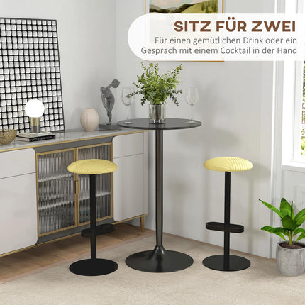 Bartisch für 2 Personen, rund, 60x60x102 cm, Schwarz
