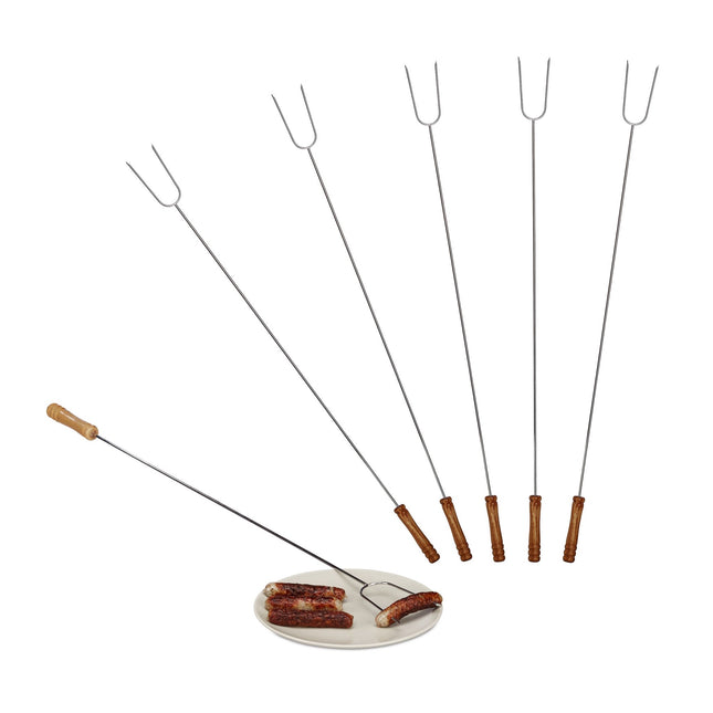 Barbecue skewers extra long set of 6