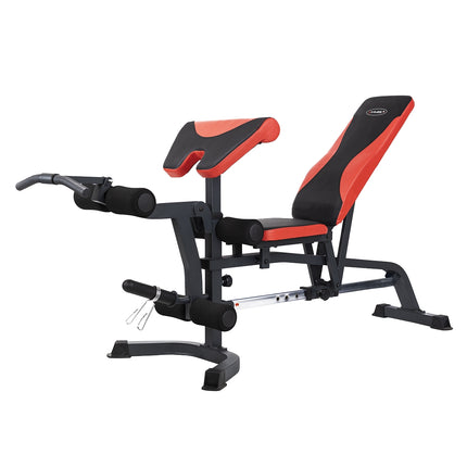 Banc d'haltères avec hauteur réglable et support de sécurité