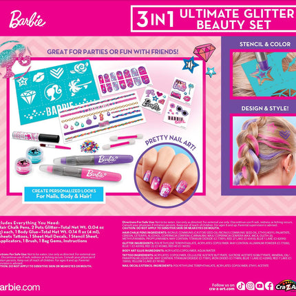 Barbie Beauty Set 3 en 1 Ultimate Glitter