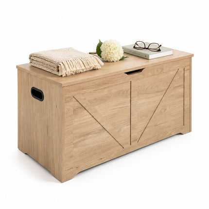 Aufbewahrungsbank im Scheunenstil, Hellgrau, 100 x 40 cm, MDF