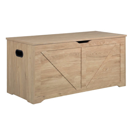 Aufbewahrungsbank im Scheunenstil, Hellgrau, 100 x 40 cm, MDF
