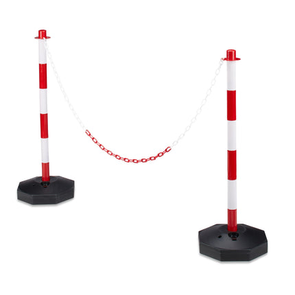 Poteau de barrière en plastique avec chaîne