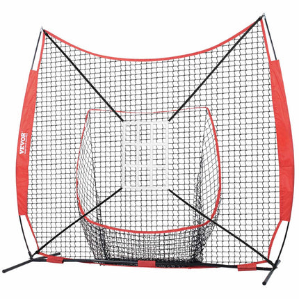 Baseball Softball Practice Net Set, 7x7 Ft, Tee, 12 Balls