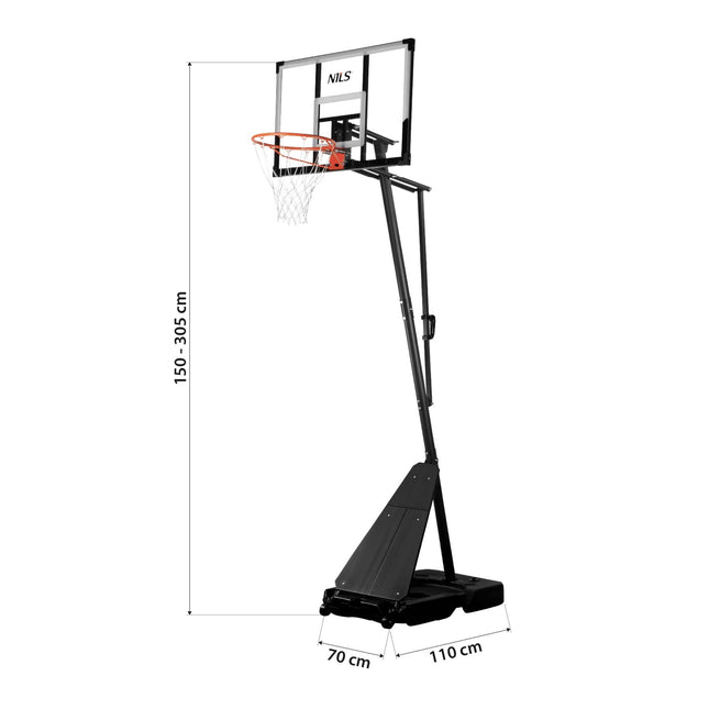 Panier de basket-ball - Hauteur réglable, usage intérieur/extérieur