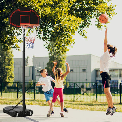 Verstellbarer Basketballkorb für draußen mit Rollen, 195-250 cm