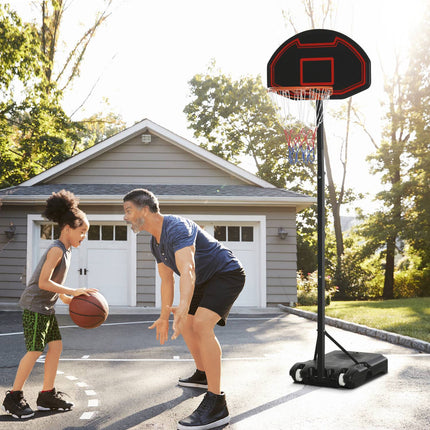 Verstellbarer Basketballkorb für draußen mit Rollen, 195-250 cm