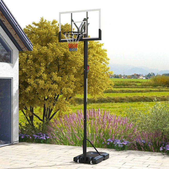 Verstellbarer Outdoor-Basketballkorb mit Ständer und Rollen