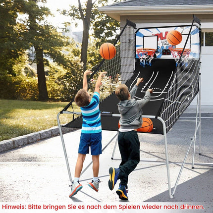 Basketballautomat klappbar Basketball Arcade Spiel mit 2 Körben weiß