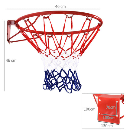 Basketballkorb mit Netz, Stahlrahmen, 46 cm Durchmesser