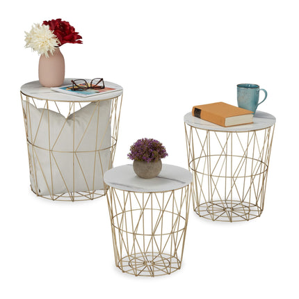 Korbtisch 3er Set