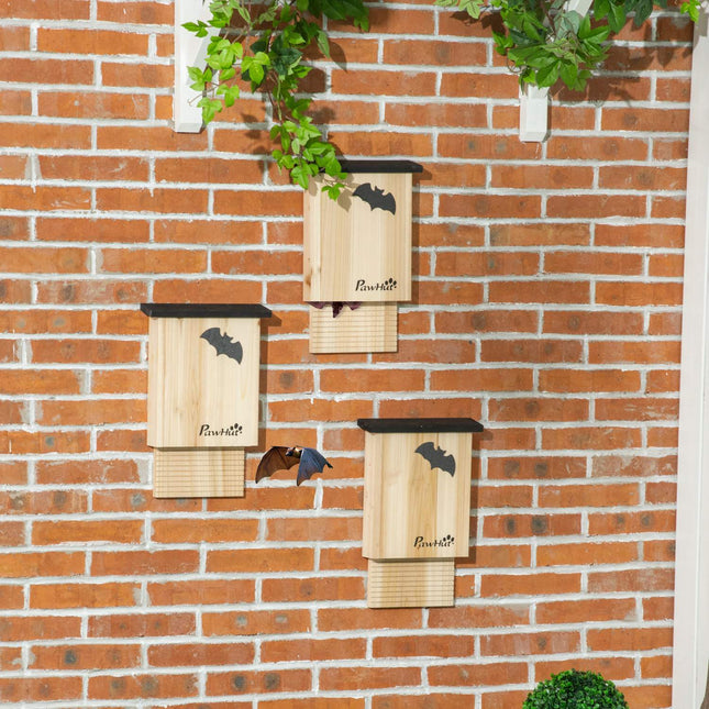 Fledermauskasten 3er-Set - Fichte natur, ganzjährig nutzbar