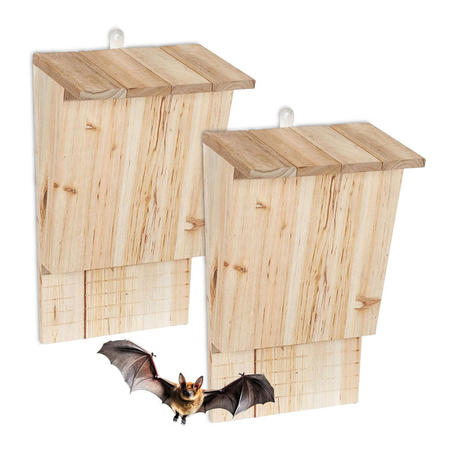 Nichoirs à chauves-souris en bois, lot de 2, pour la protection de la nature